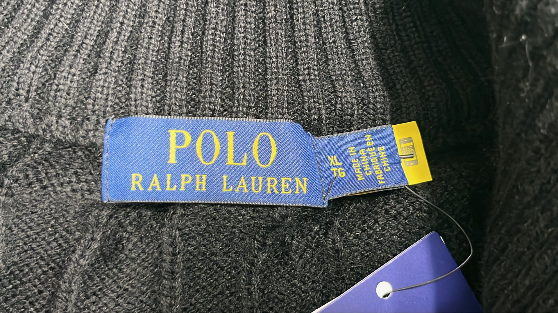 Men's Black Quilted Zip-Up Sweater with Pony Logo