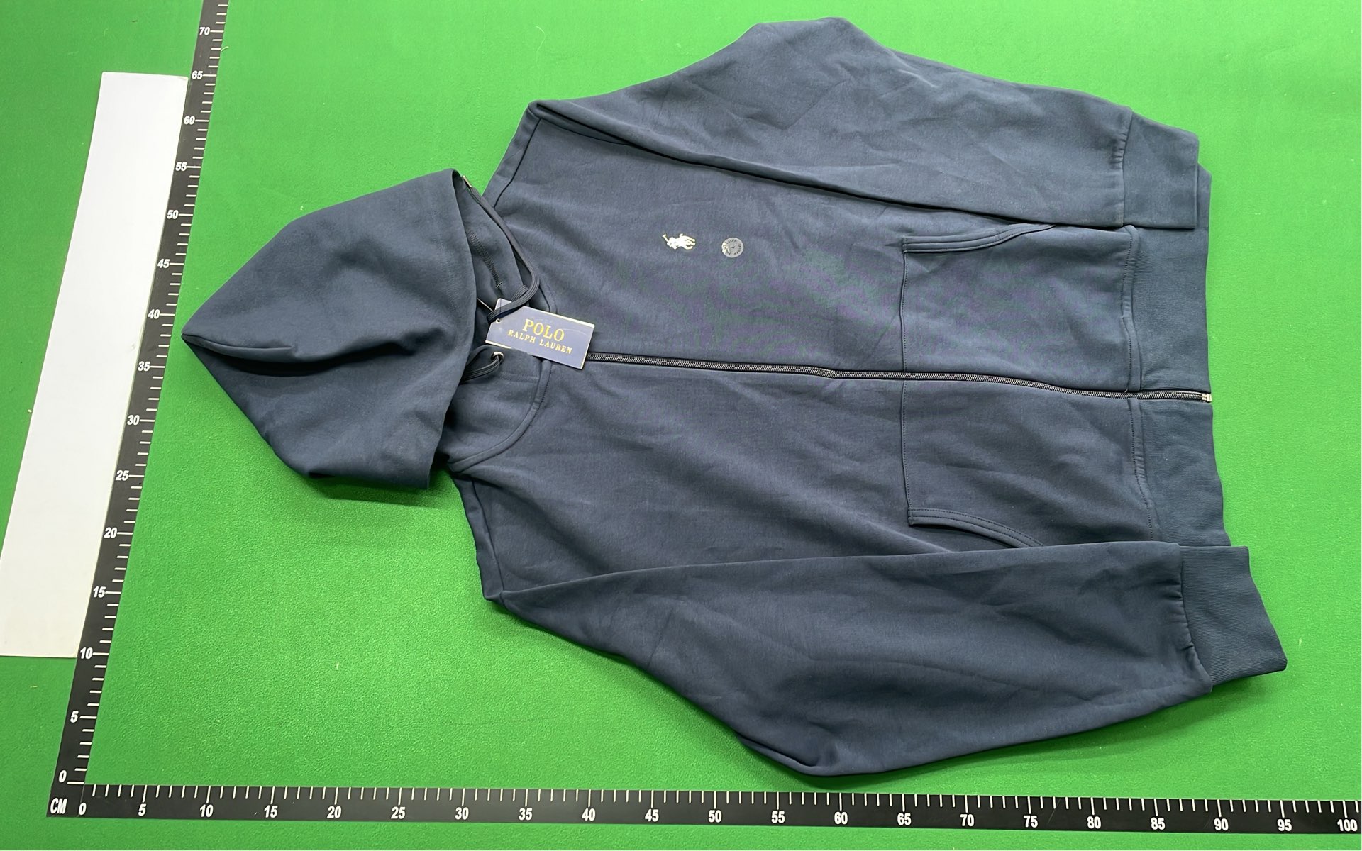 Men's Navy Blue Hooded Zip-Up Sweatshirt