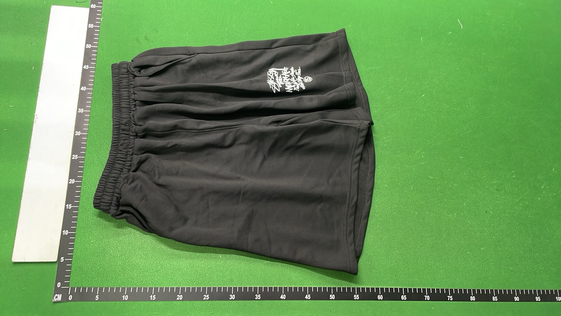 Stussy Black Logo Print Shorts for Men