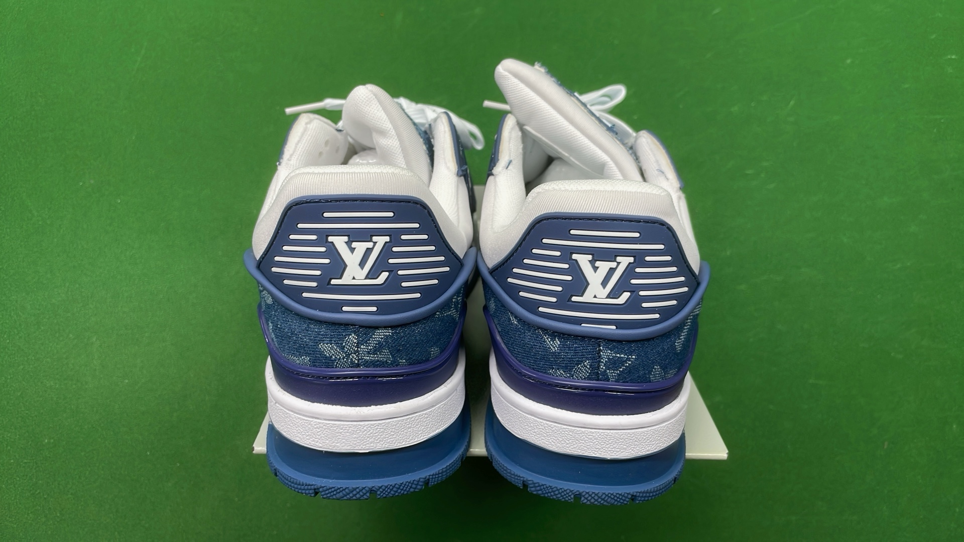 LV Monogram Denim Sneakers for Men Women
