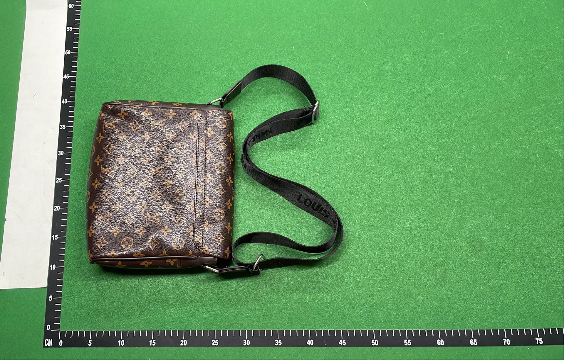 Black Monogram Canvas Crossbody Bag for Men