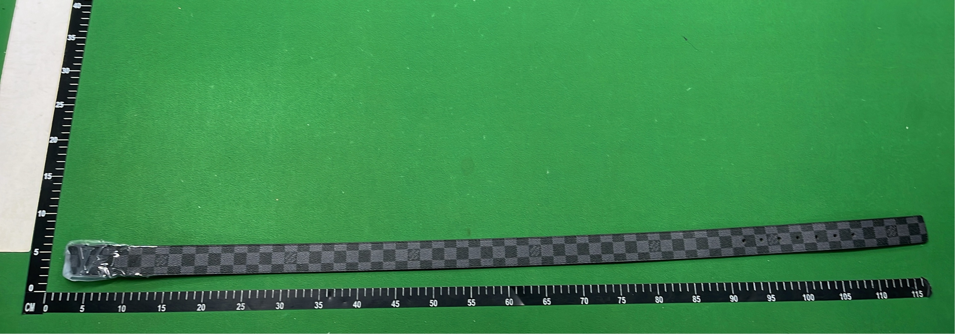 LV Damier Azur Belt with Gold Buckle