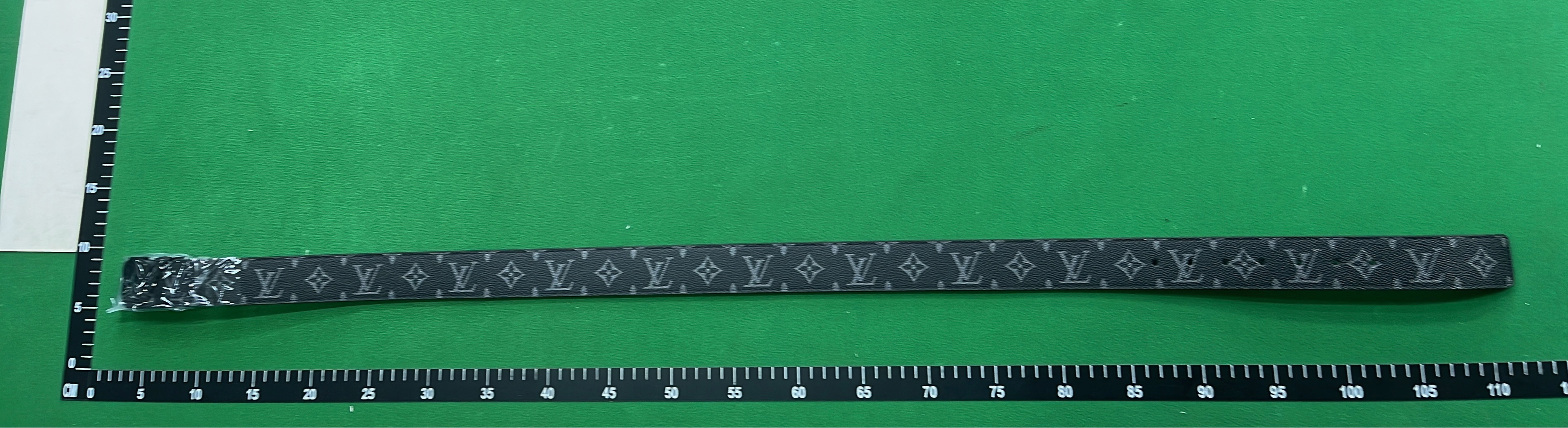 Louis Vuitton Damier Ebene Leather Belt with Gold Buckle