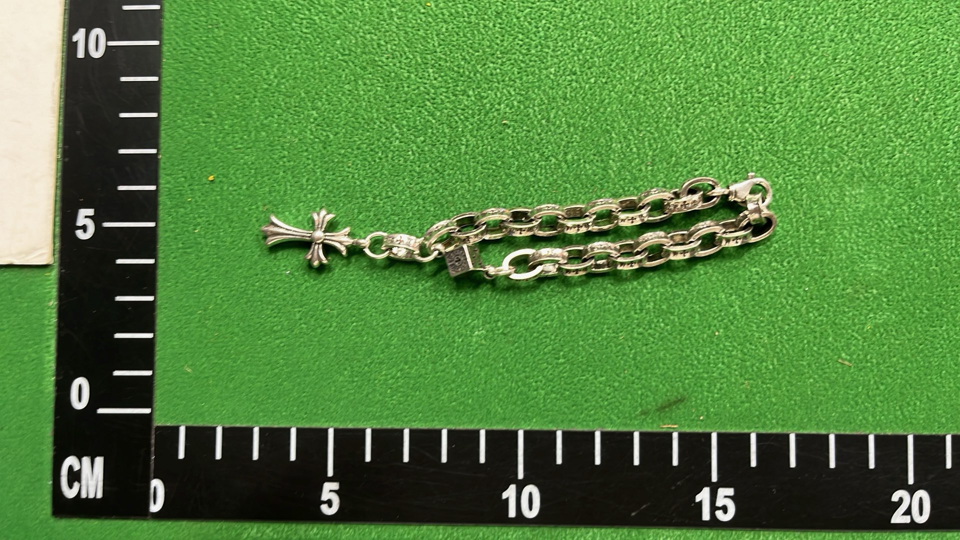 Sterling Silver Dice Charm Bracelet for Men - Punk Style Chain Link