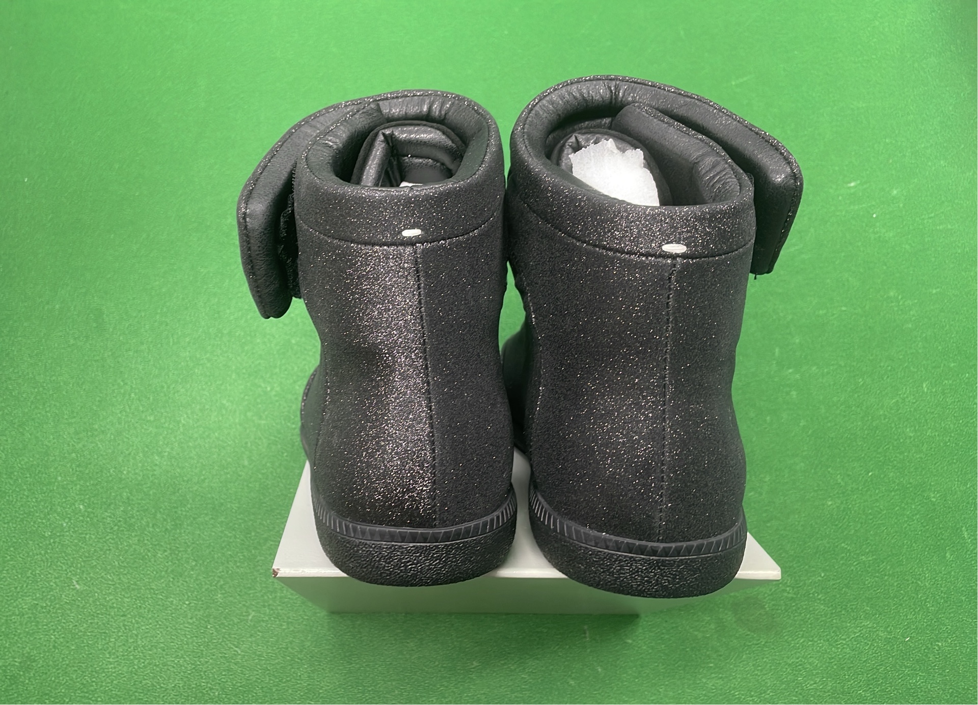Men's Black and White High-Top Leather Sneakers