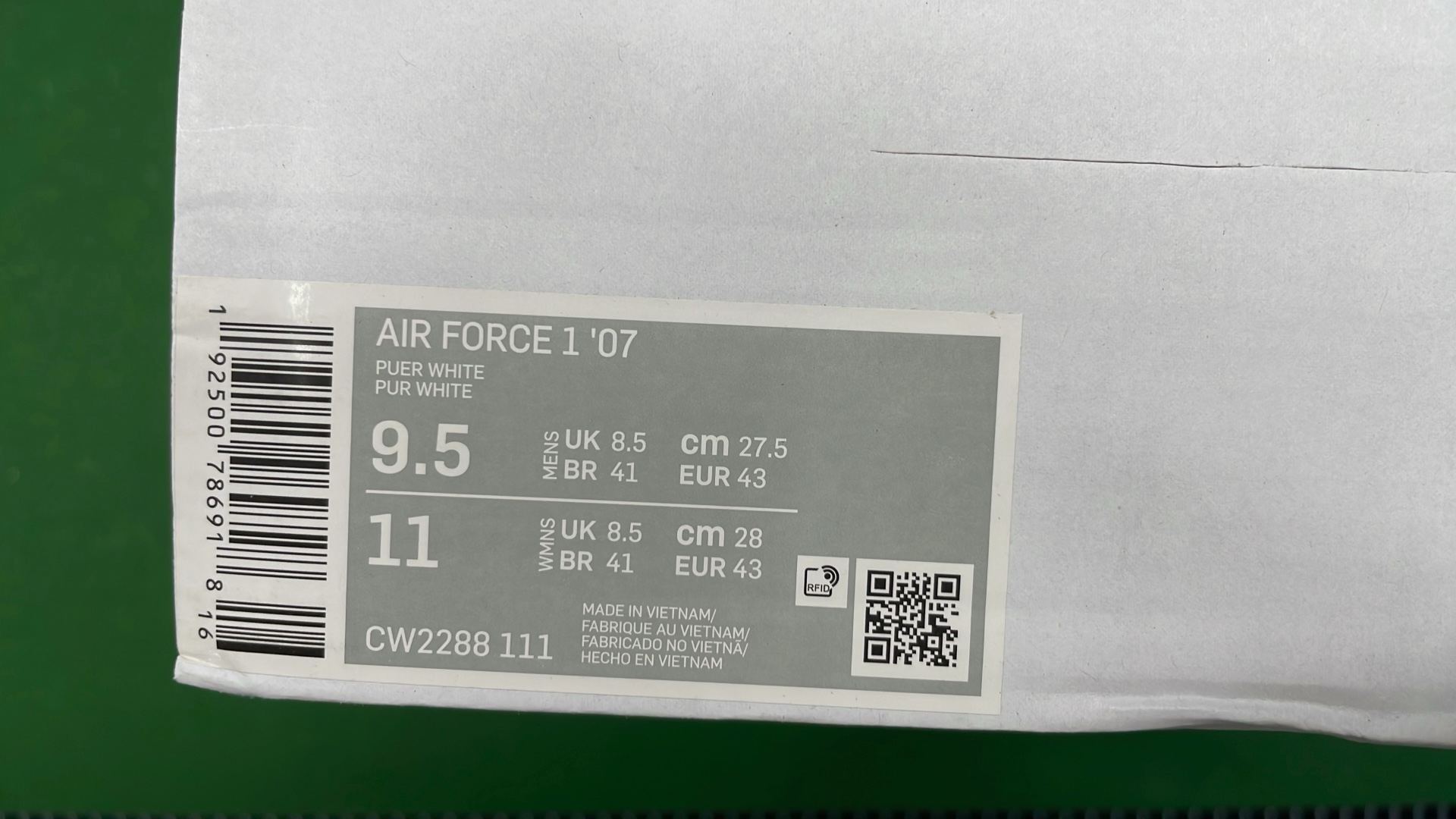 Nike Air Force Low DMZ24418 Green White Sneakers
