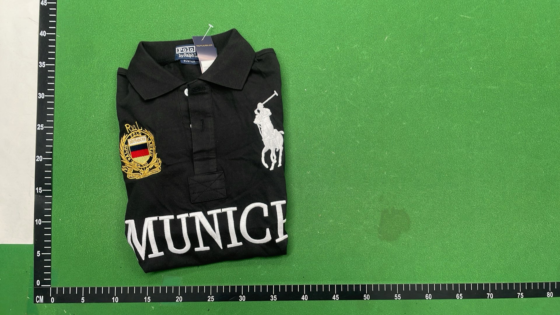 USA Los Angeles Polo Shirt White Gold Embroidery