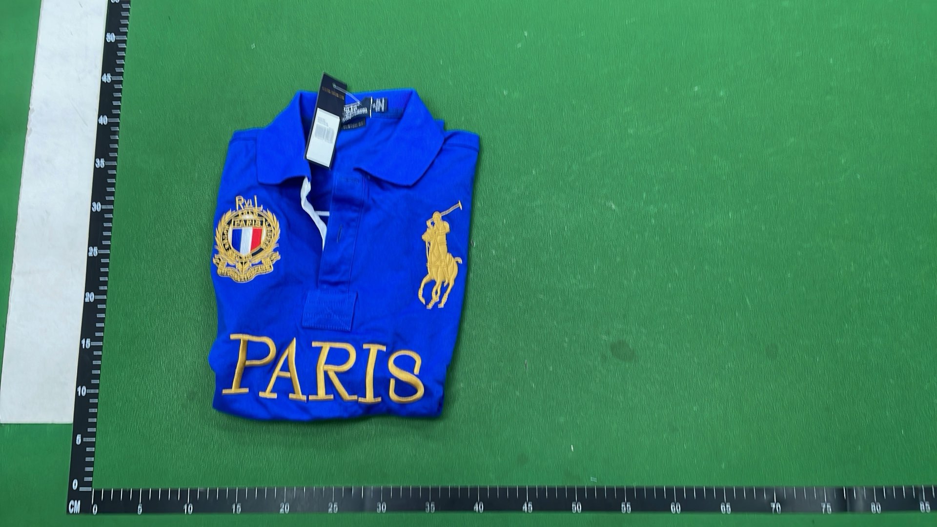 USA Los Angeles Polo Shirt White Gold Embroidery
