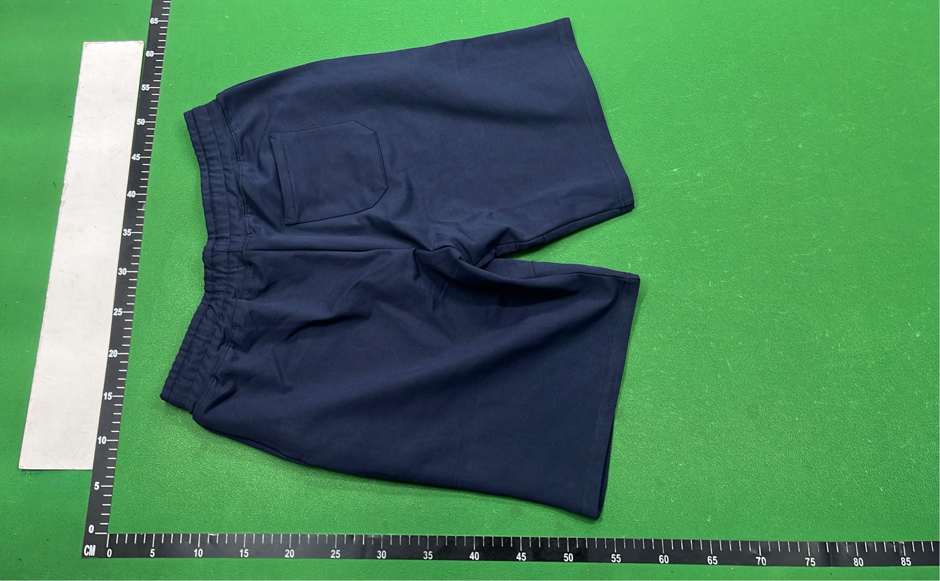 Navy Blue Drawstring Shorts with Red Pony Logo