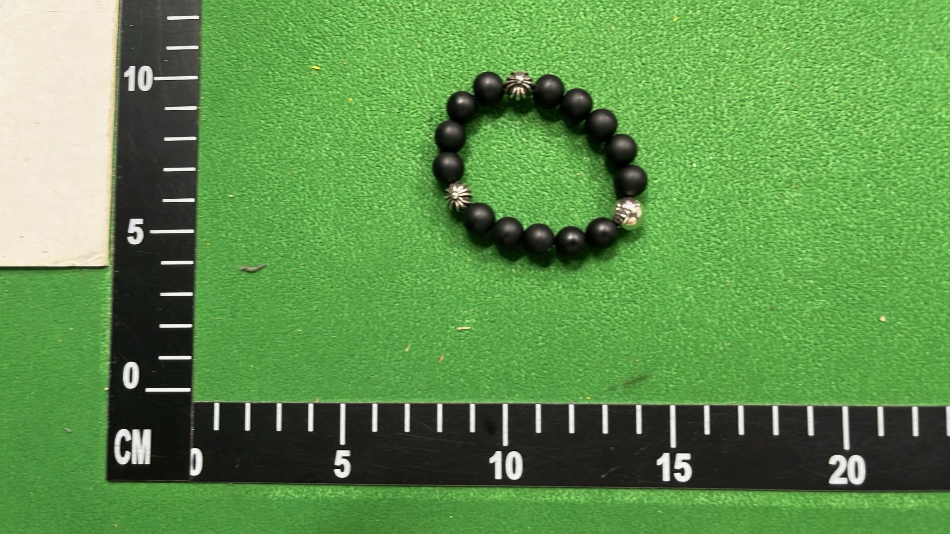 White Onyx & Silver Beaded Bracelet for Men Women