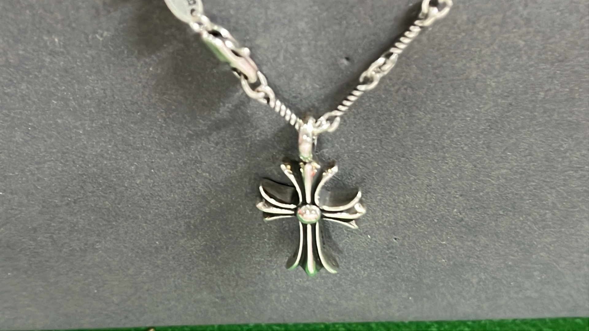 Chrome Hearts Cross Pendant Necklace Silver Chain