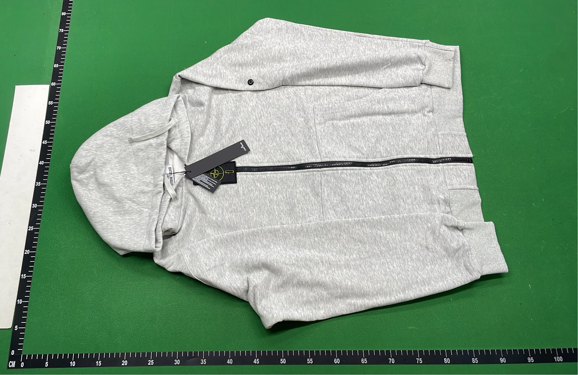 Stone Island Zip-Up Hoodie in White, Black, Olive, and Pink