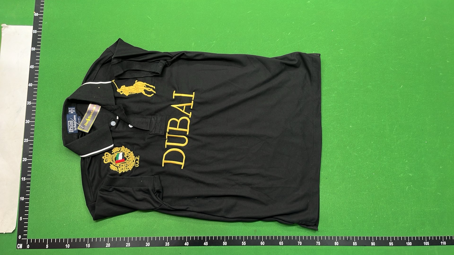 Purple London Polo Shirt with Gold Embroidery