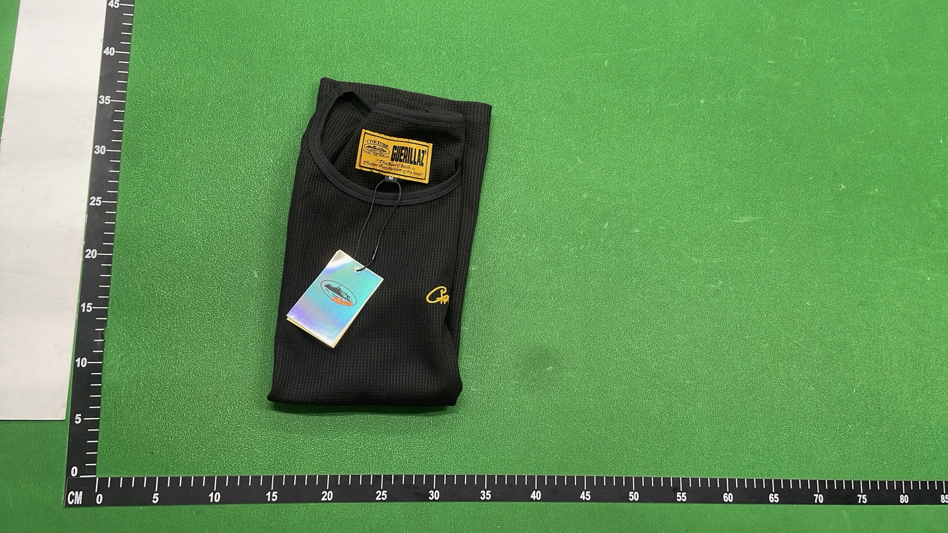 Black Sleeveless Tank Top with Gold Logo