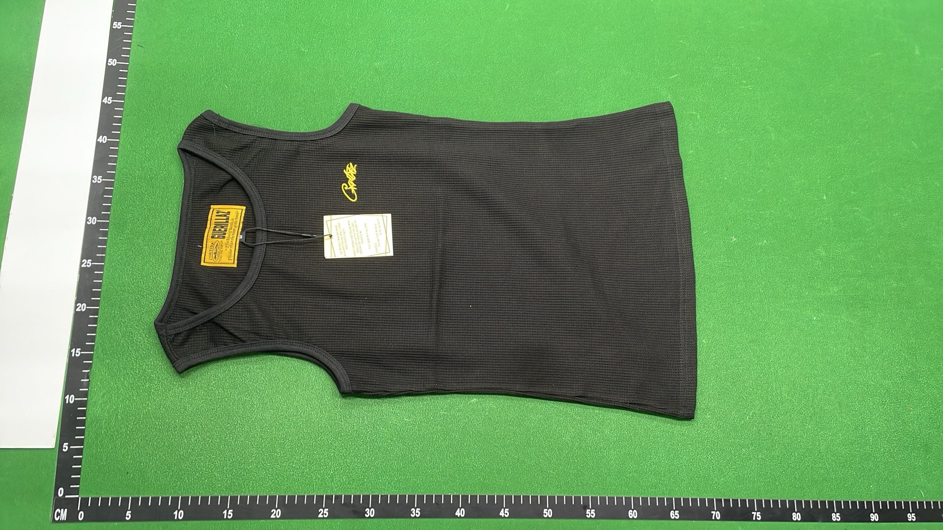 Black Sleeveless Tank Top with Gold Logo