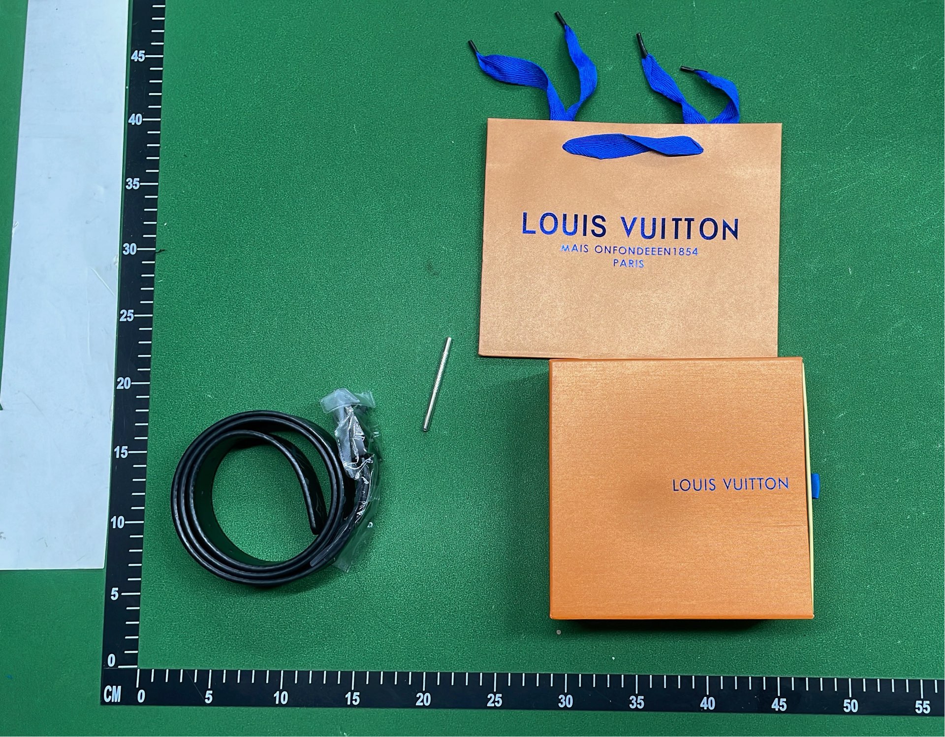 LV Monogram Belt with Gold Buckle