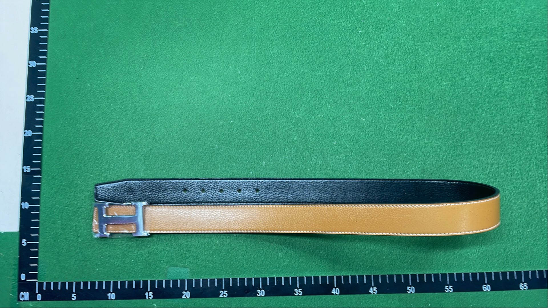 Luxury Tan Leather Belt with Gold H Buckle
