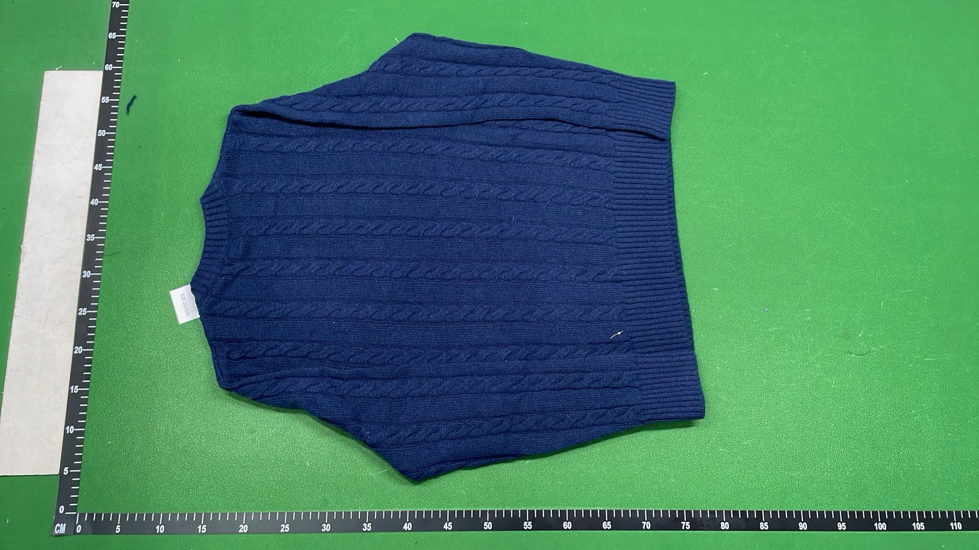 Men's Navy Cable Knit Sweater with Red Pony Logo