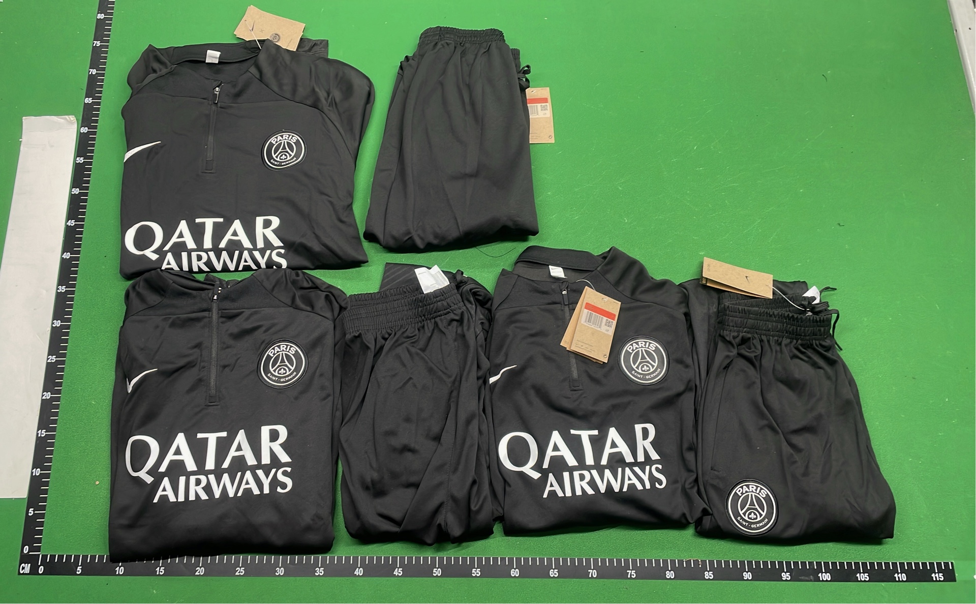 PSG Training Set Black Camo Qatar Airways Jersey and Pants
