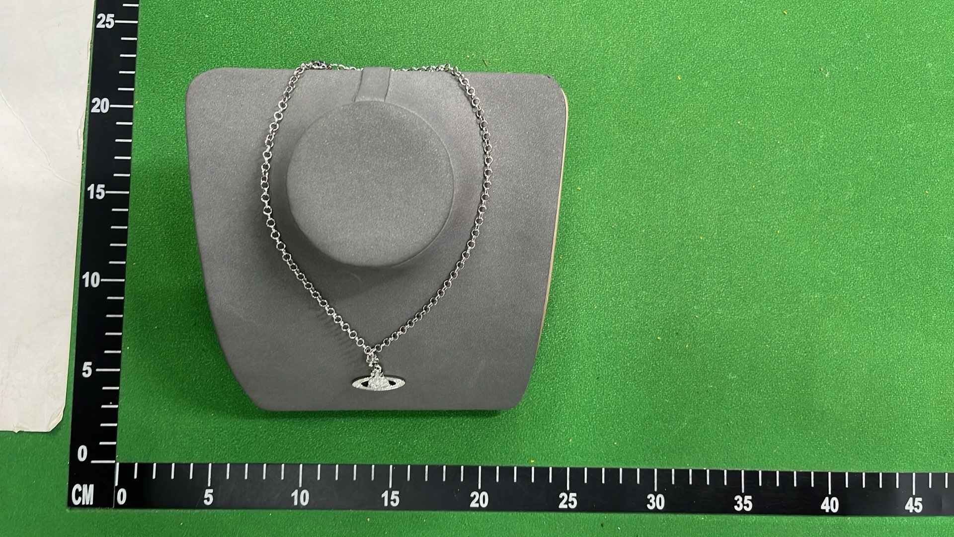 Gold Saturn Pendant Necklace with Crystal Accents