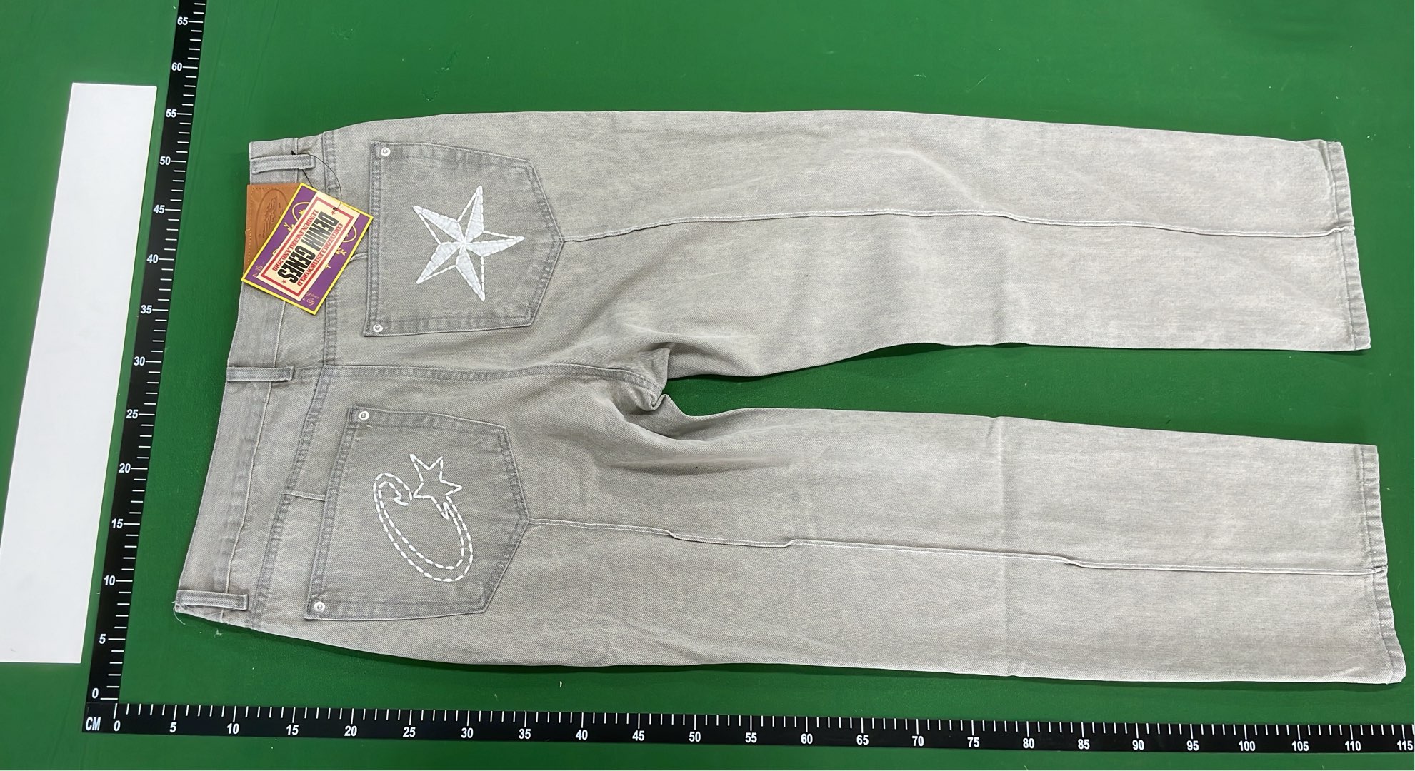 Men's Denim Shorts with Star Patch Design