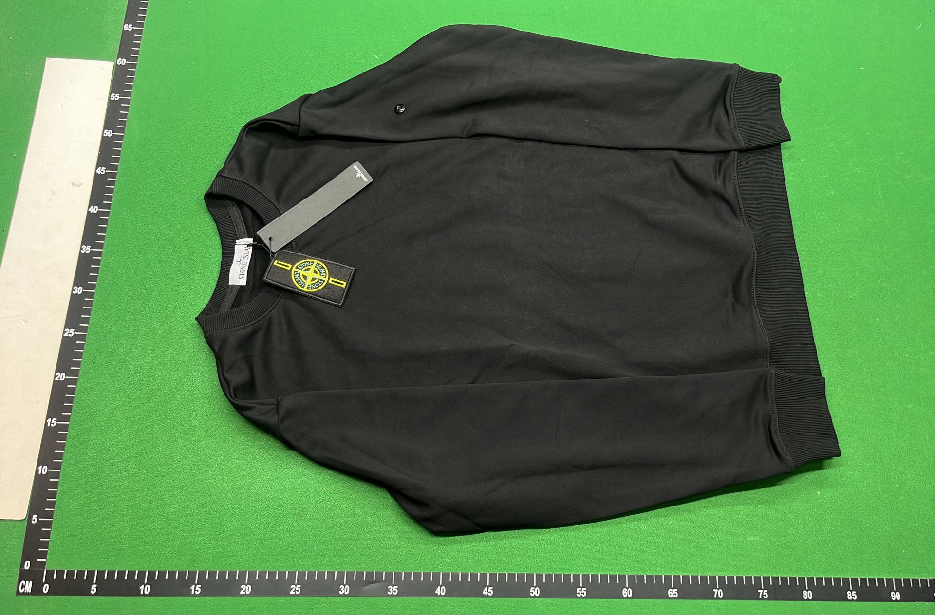 Olive Green Crewneck Sweatshirt with Patch Detail