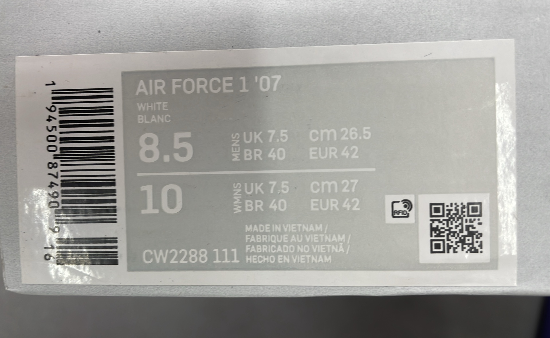 Nike Air Force 1 Low White and Black Sneakers
