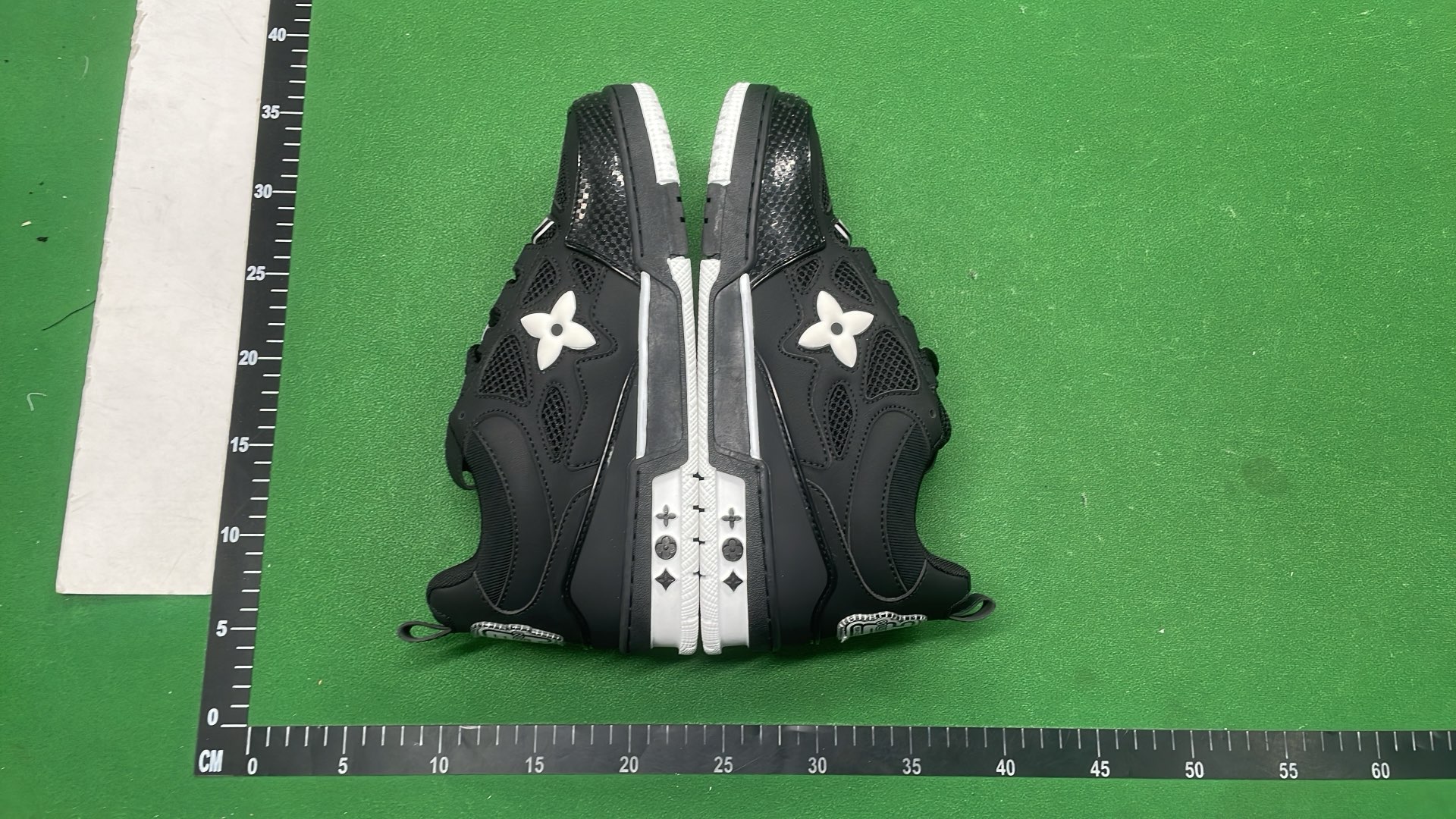 GXMADE Black Mesh Sneakers with White Flower Logo