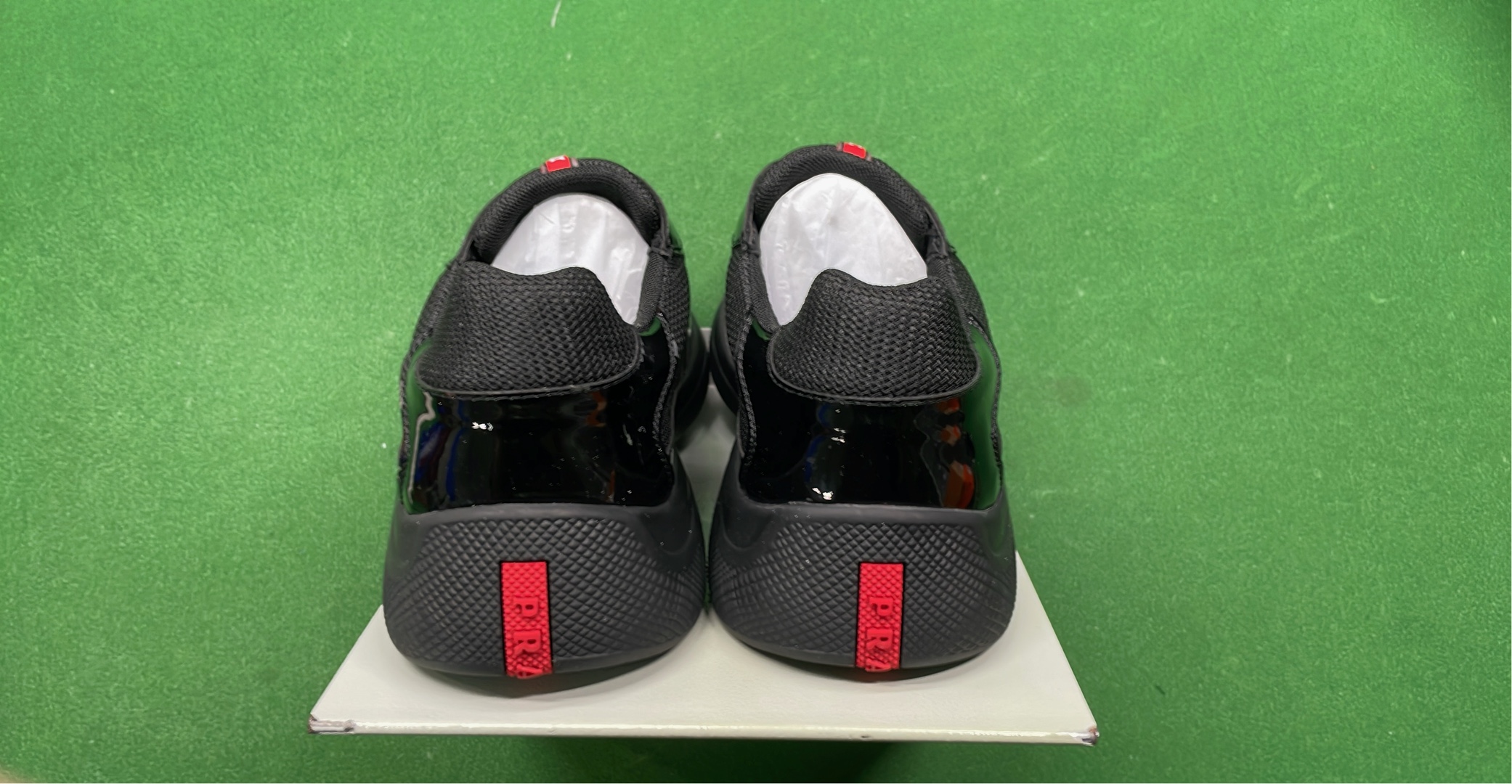 Men's Blue and White Sneakers with Mesh Panel and White Sole