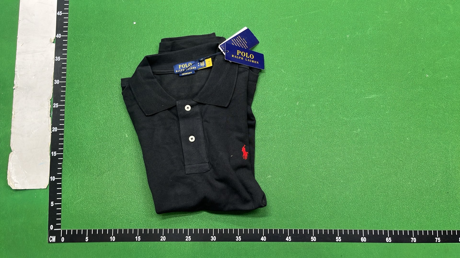 Black Custom Slim Fit Polo Shirt with Red Pony Logo