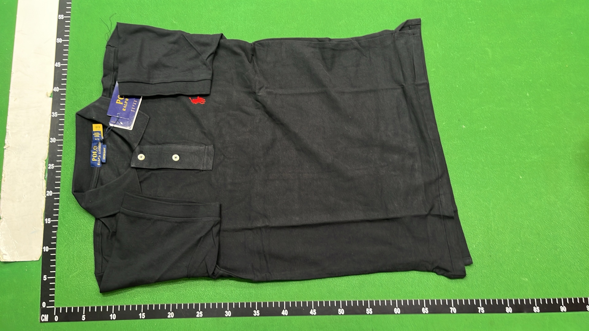 Black Custom Slim Fit Polo Shirt with Red Pony Logo