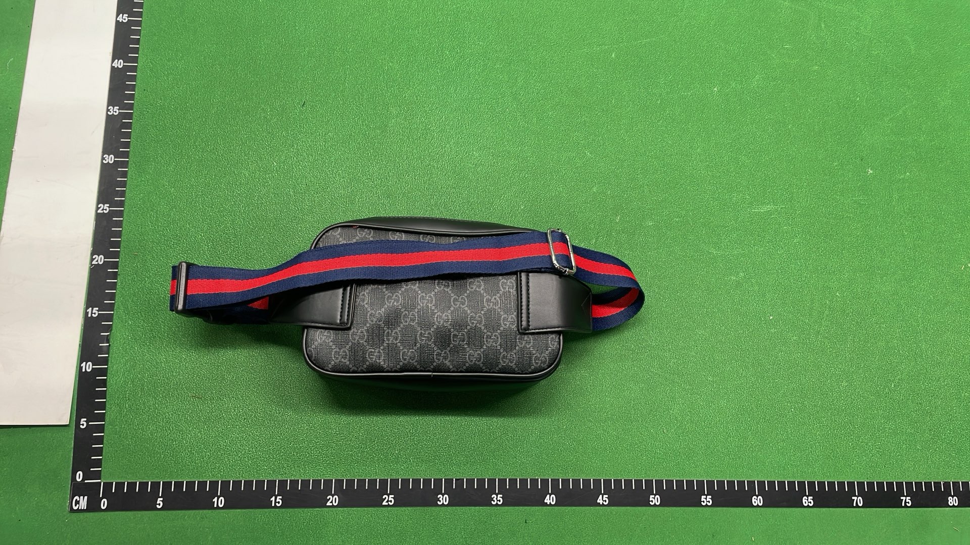Gucci GG Supreme Web Belt Bag - Black and Red Stripe
