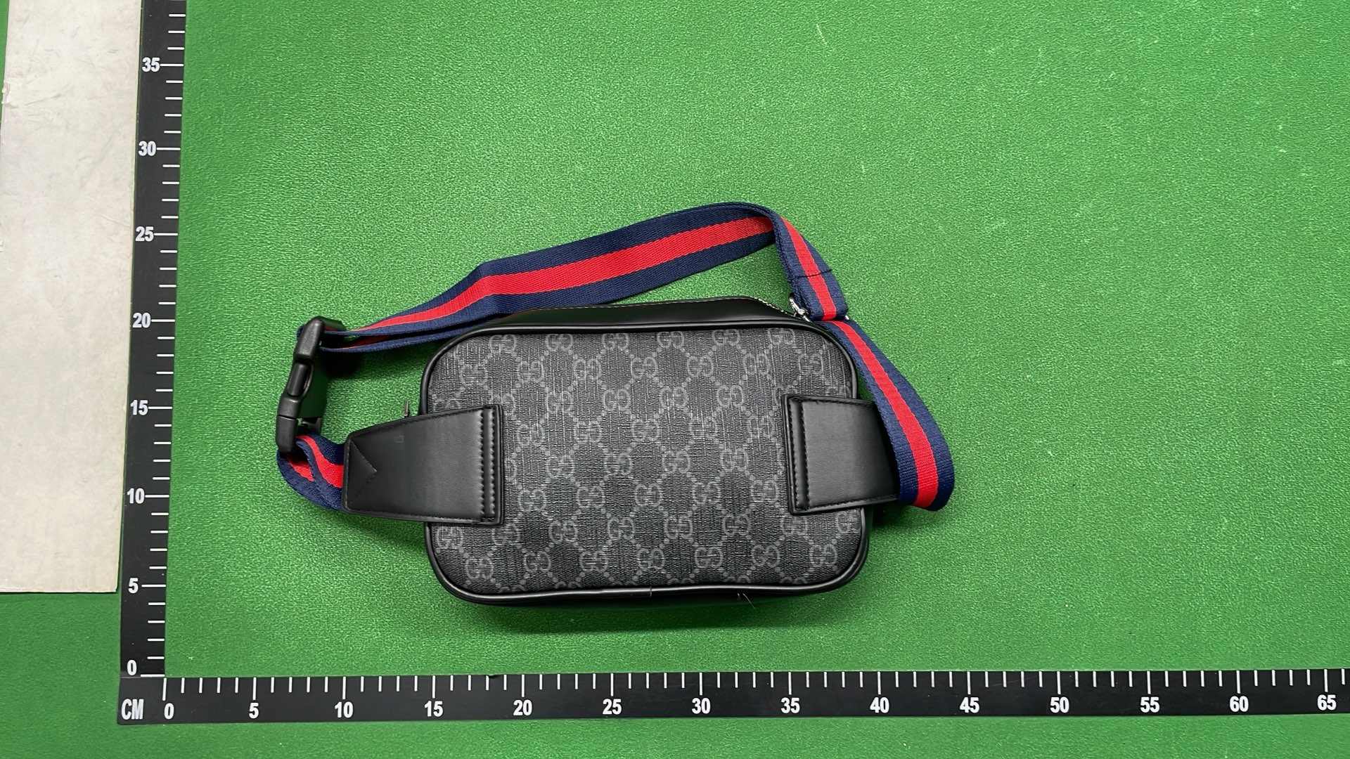 Gucci GG Supreme Web Belt Bag - Black and Red Stripe