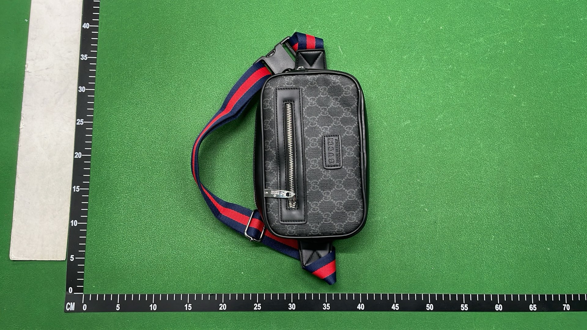 Gucci GG Supreme Web Belt Bag - Black and Red Stripe