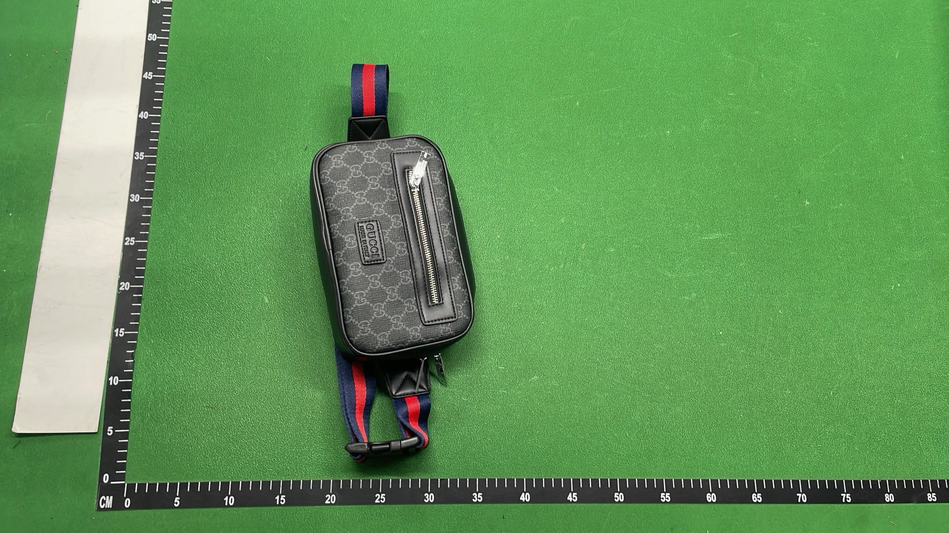 Gucci GG Supreme Web Belt Bag - Black and Red Stripe