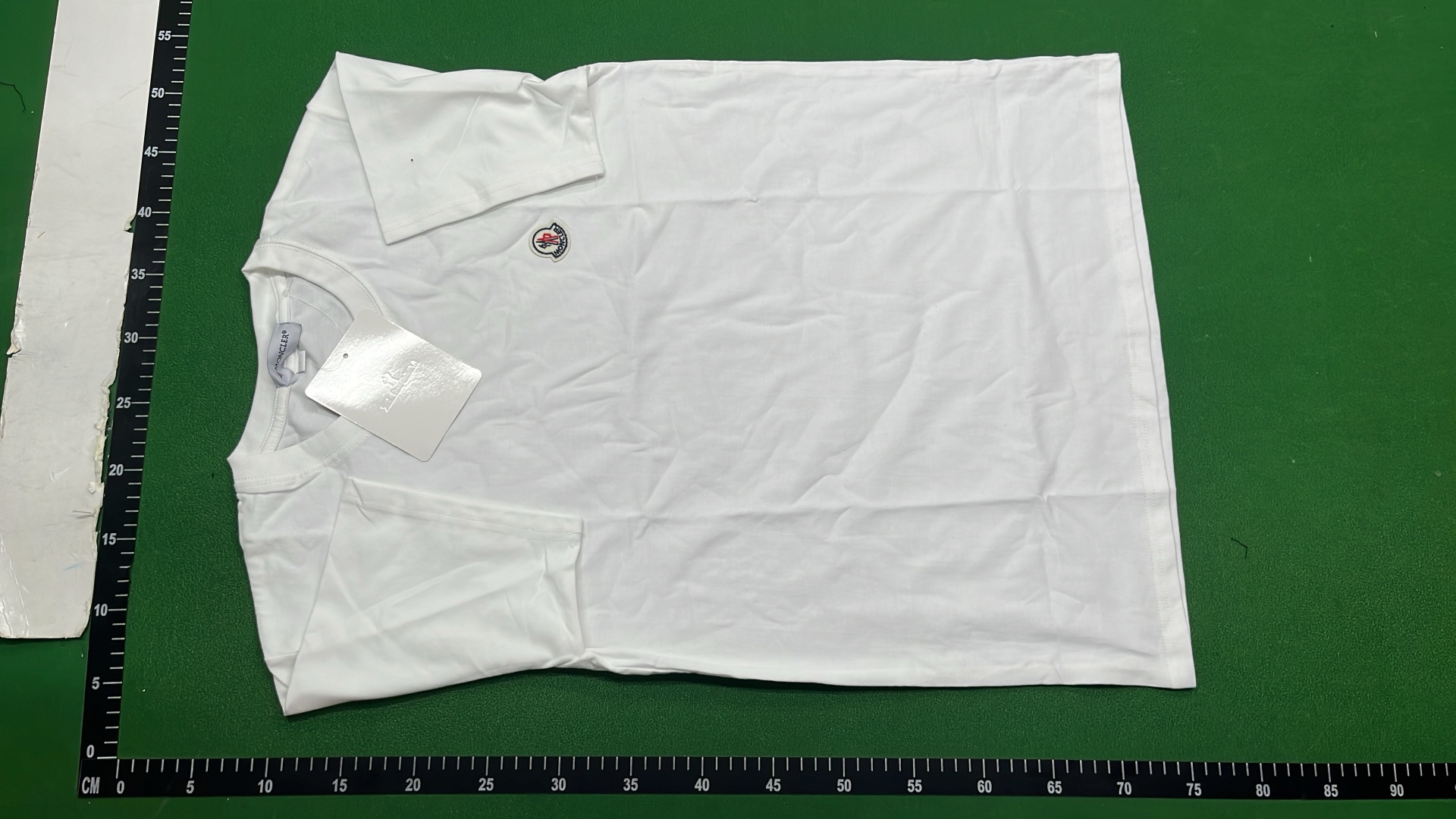White Moncler T-Shirt with Logo Patch