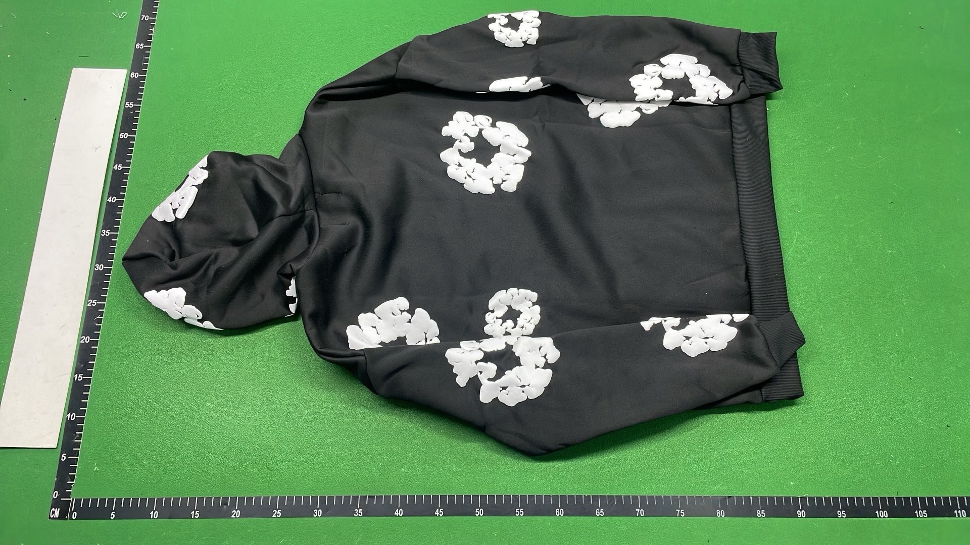 Red Floral Print Hoodie with White Pattern