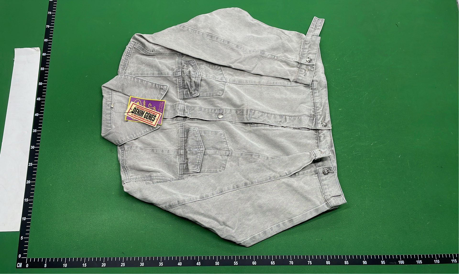 Gray Denim Jacket and Pants Set for Men