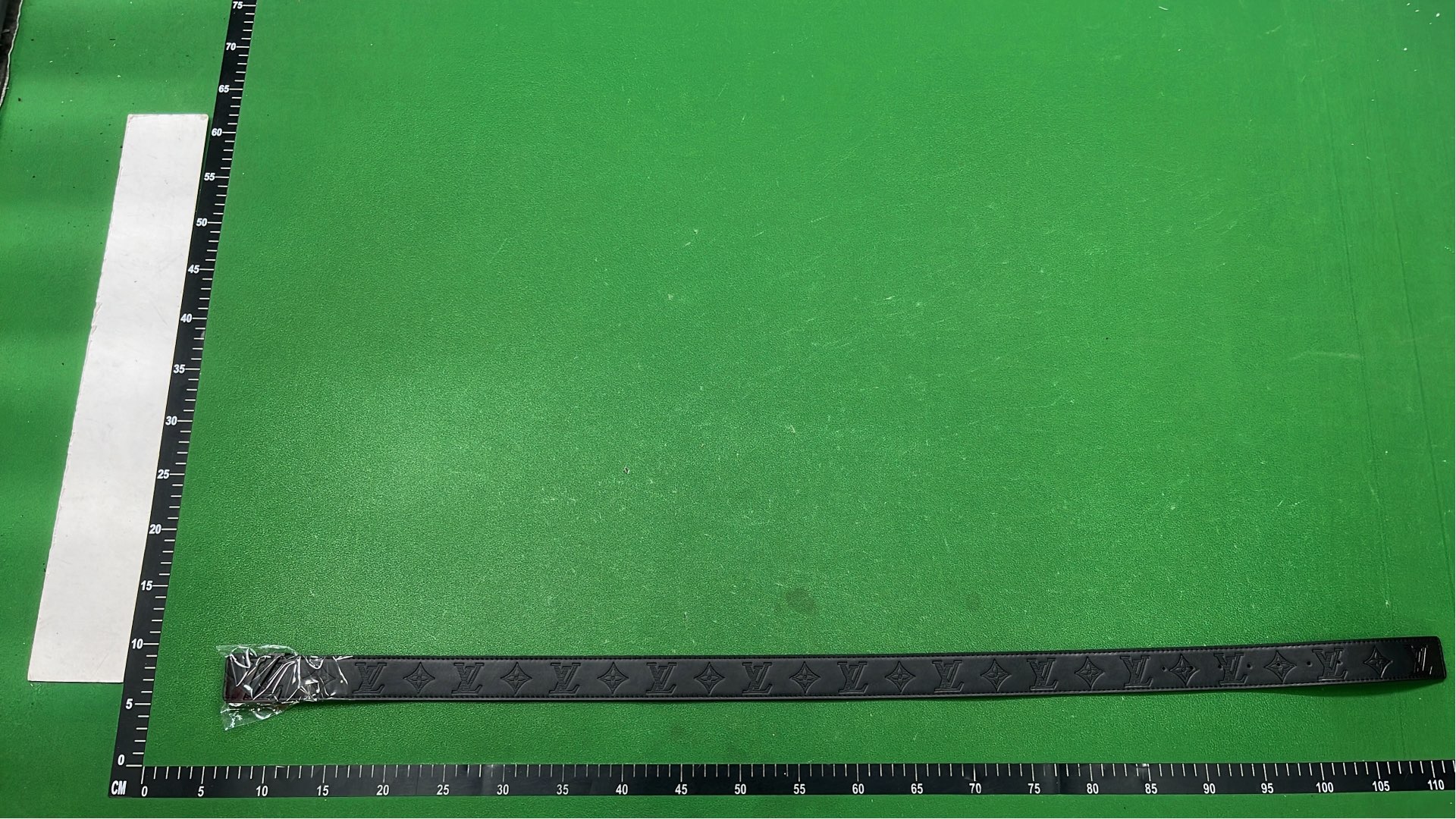 LV Monogram Leather Belt with Gold Buckle