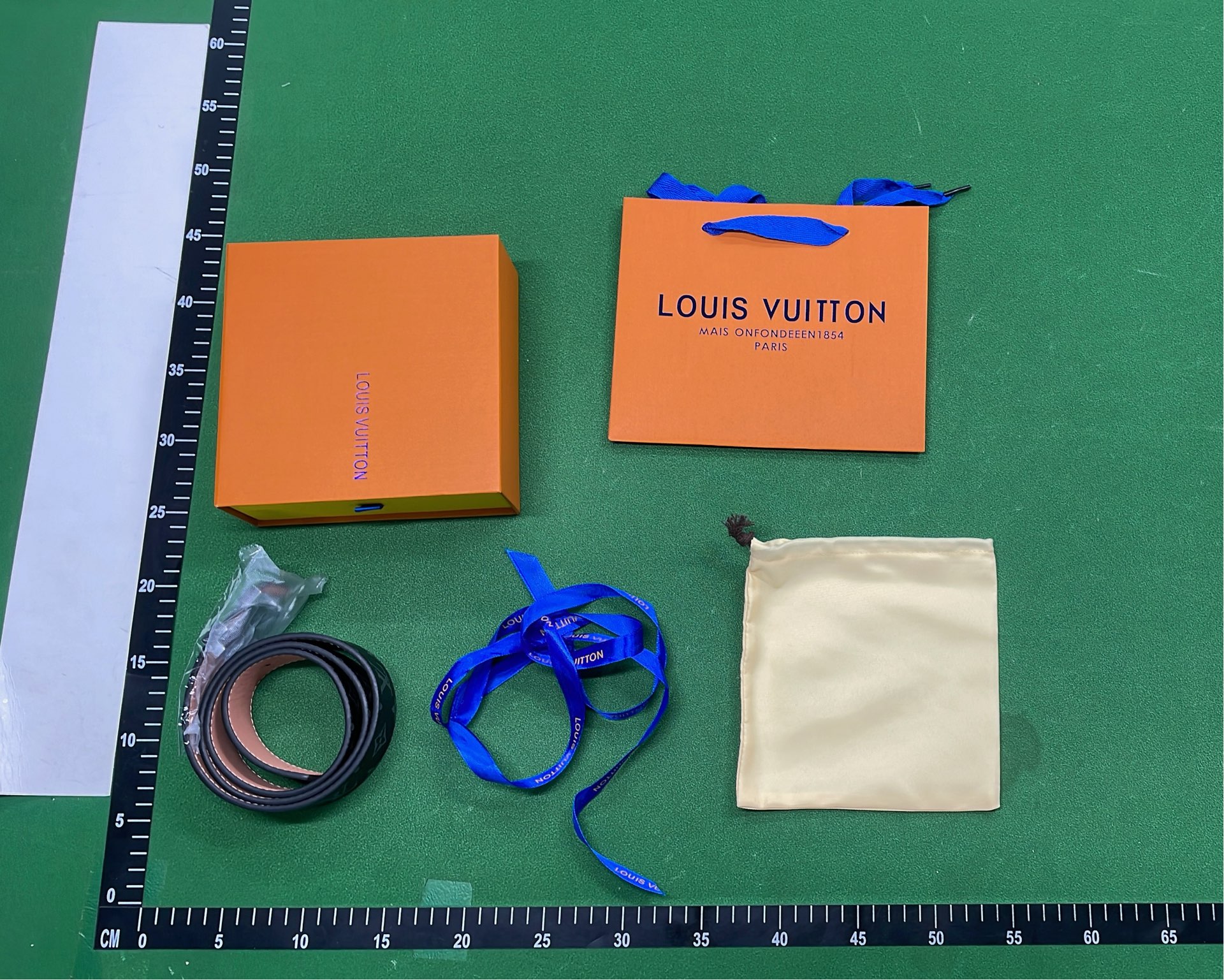 Louis Vuitton Monogram Checkered Belt with LV Buckle