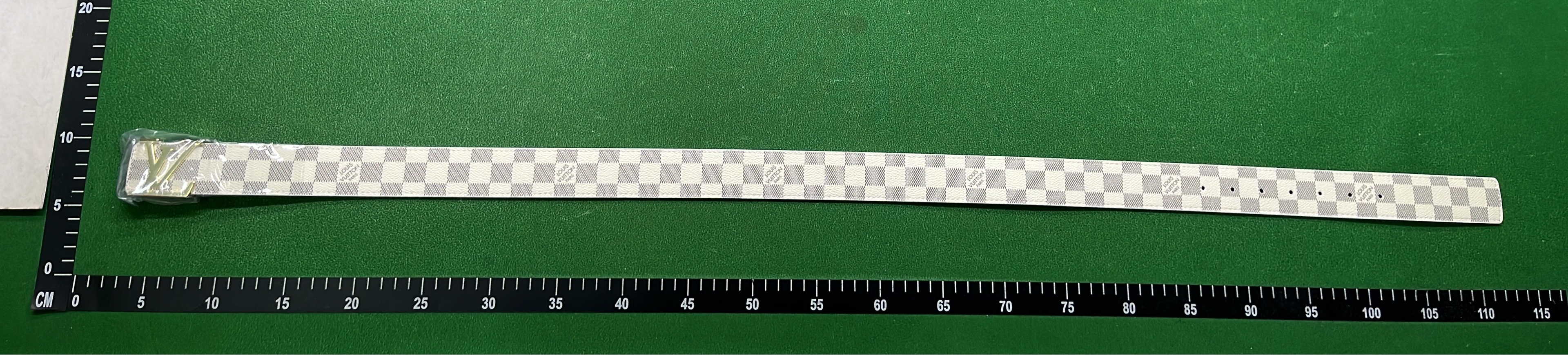 Louis Vuitton Monogram Checkered Belt with LV Buckle