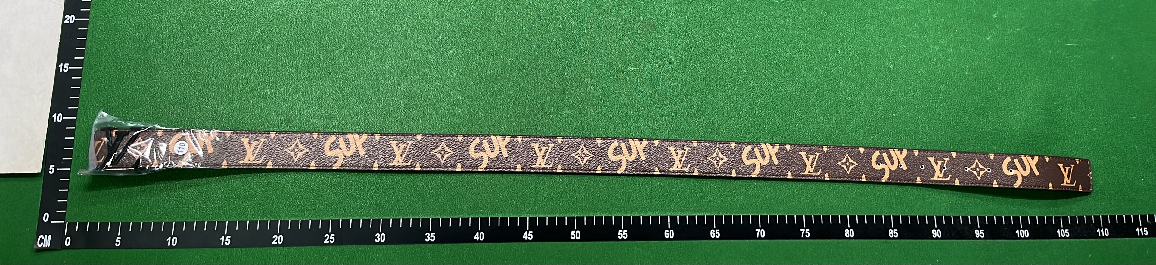 Louis Vuitton Monogram Checkered Belt with LV Buckle