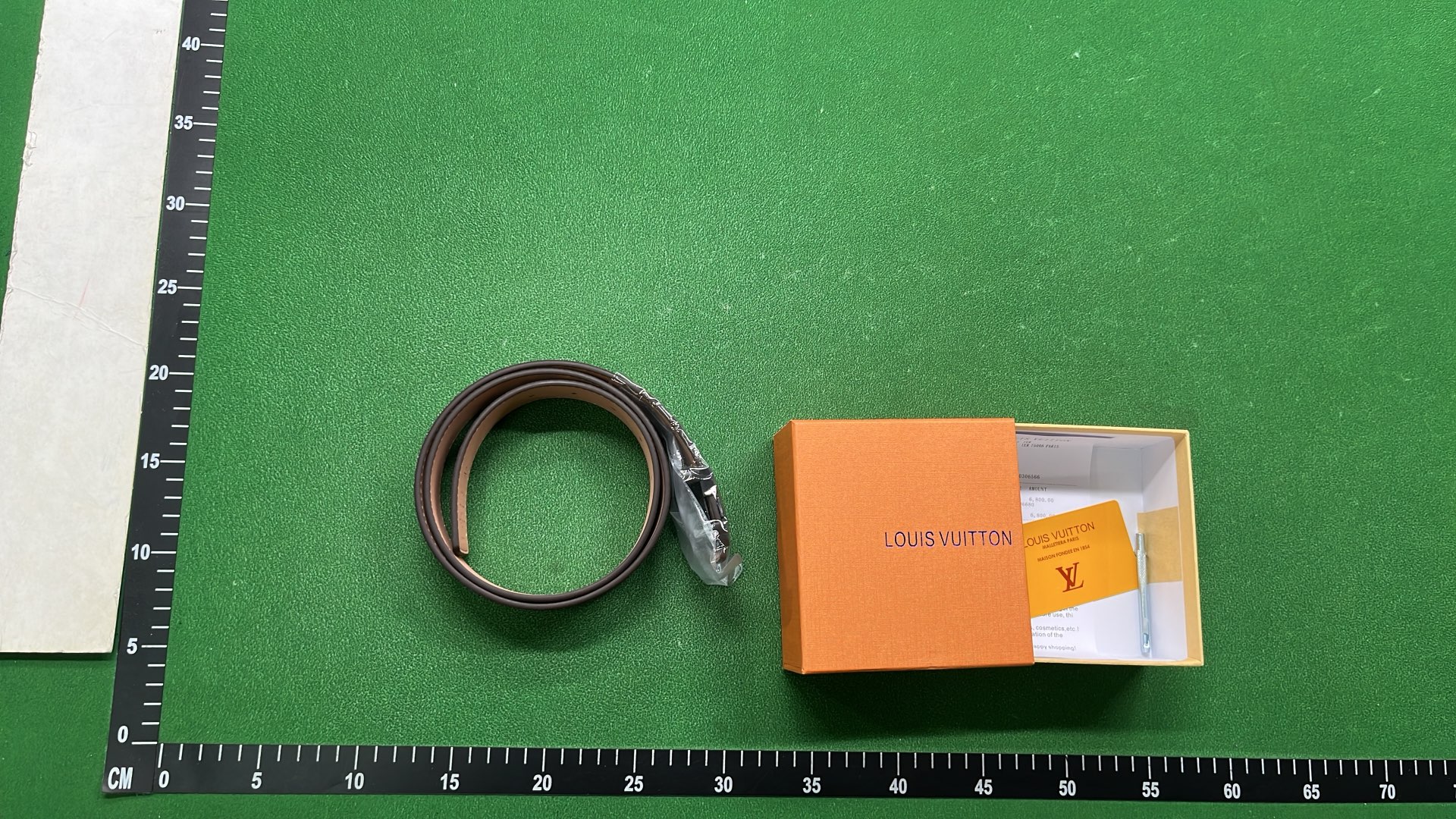 Louis Vuitton Monogram Checkered Belt with LV Buckle