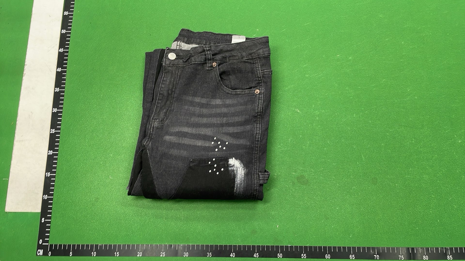 Distressed Paint-Splatter Cargo Jeans for Men - Blue, Gray, Black