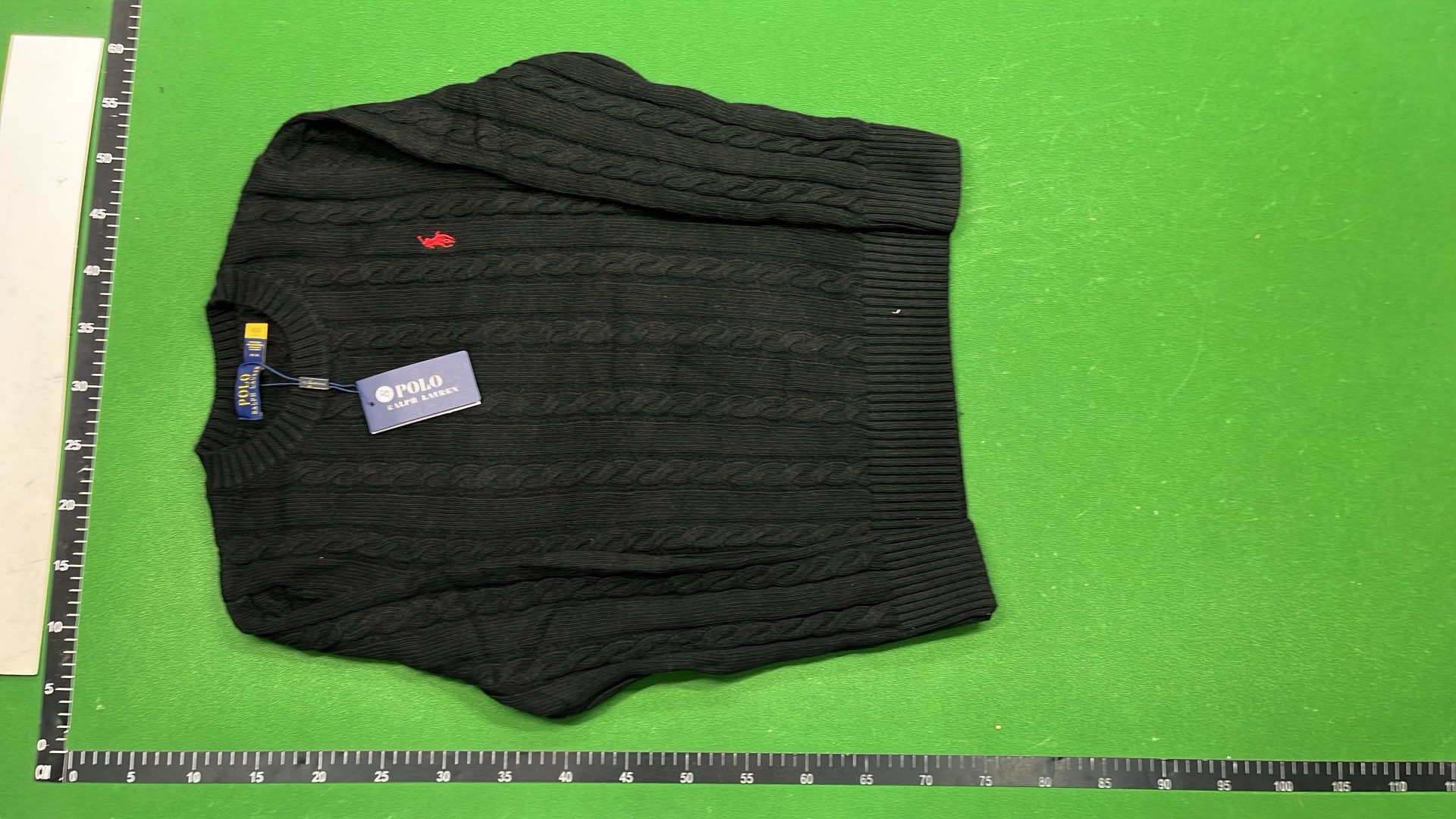 Men's Navy Cable Knit Sweater with Pony Logo