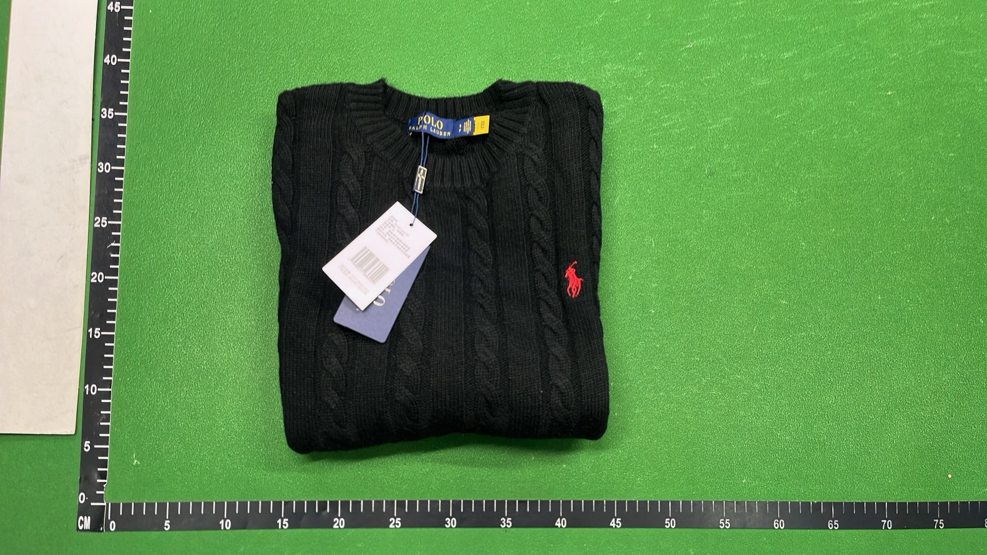 Men's Navy Cable Knit Sweater with Pony Logo
