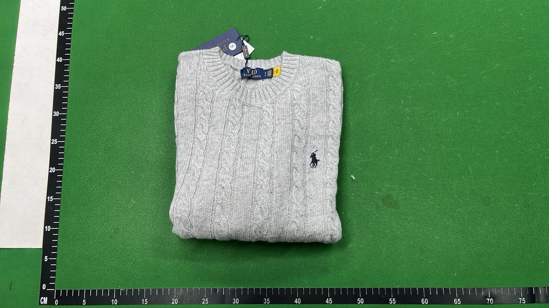Men's Navy Cable Knit Sweater with Pony Logo