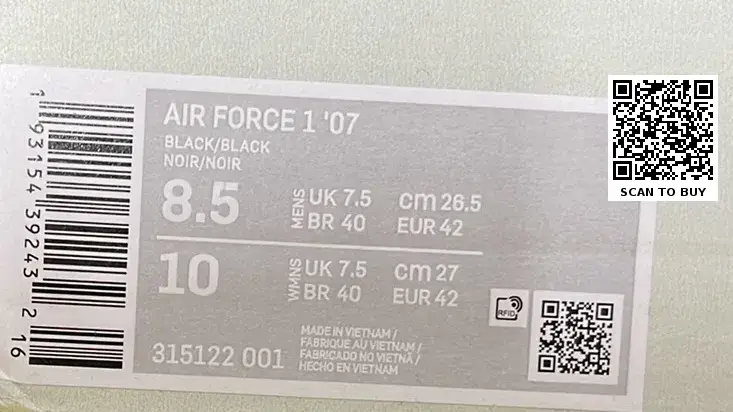 Nike Air Force 1 (3+)  in the Best OopBuy Spreadsheet QC photos