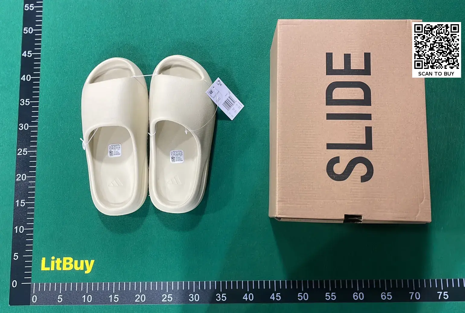 Adidas Originals Yeezy Slide (10+)  in the Best OopBuy Spreadsheet QC photos