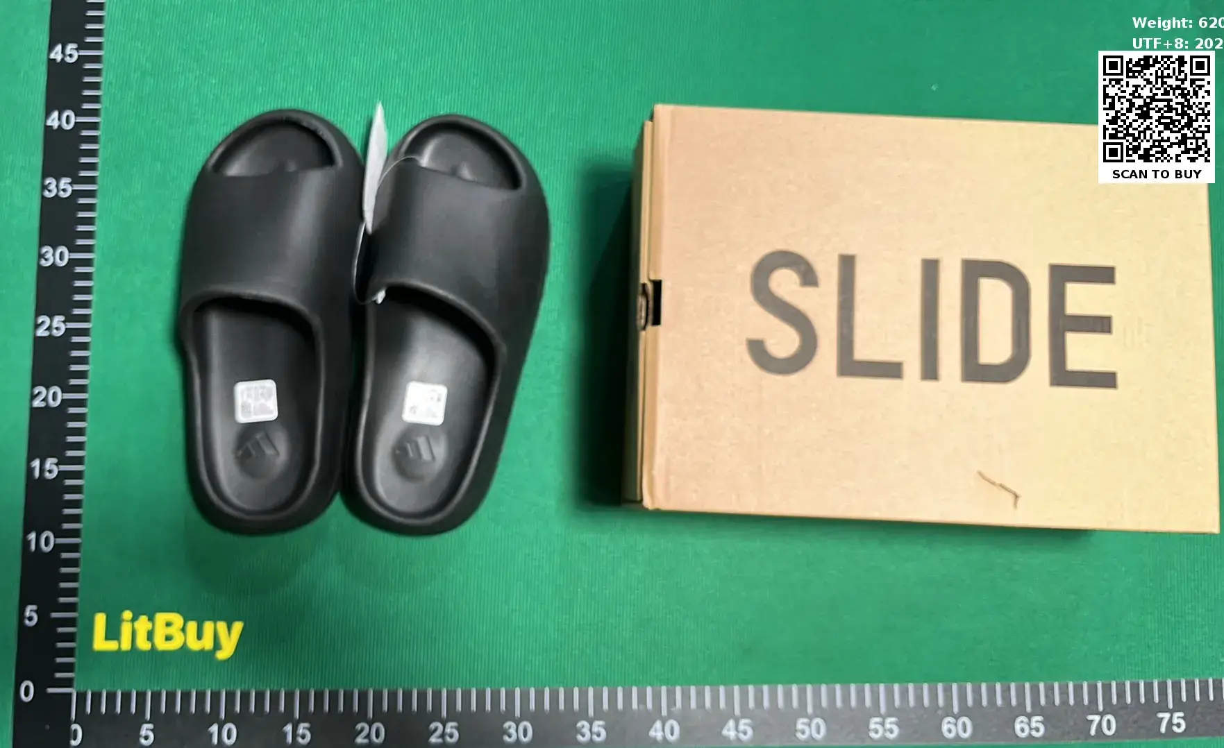 Adidas Originals Yeezy Slide (10+)  in the Best OopBuy Spreadsheet QC photos